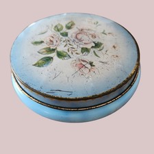 Vintage Hollands Toffees Floral Tin 1950s Decorative Round Storage Box