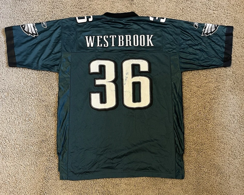 Camiseta Philadelphia Eagles G Vintage 2005 Brian Westbrook Super Bowl XXXIX 39 - Imagem 3 de 4
