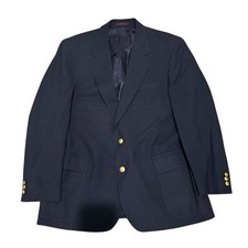 John Weitz Signature Collection Navy Blazer w/ Gold Buttons-size 44R