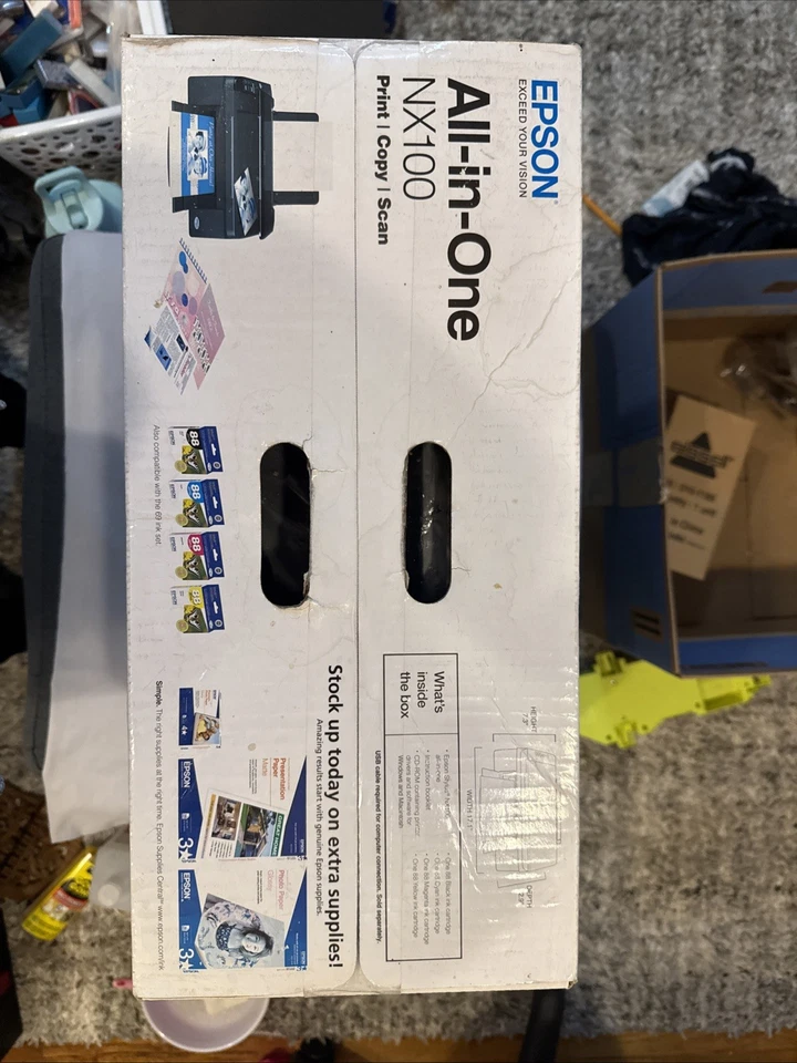 NIB EPSON ALL IN ONE NX100 COLOR INKJET PRINTER NEW SEALED BOX PRINT COPY SCAN - Image 2 of 4