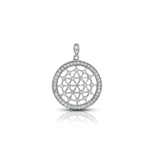 1 CTW E VS2 Round Cut Earth Mined Certified Diamonds 950 Plat. Pendant + Chain