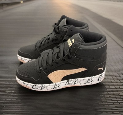 Women s Puma Rebound Layup High Top Shoe-Black/Pink/Marble