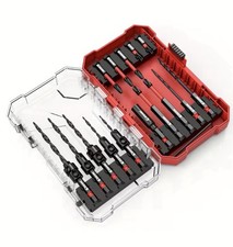 EZARC Countersink Drill Bit Set 24pce, Storage Box Dewalt Makita Milwaukee &…