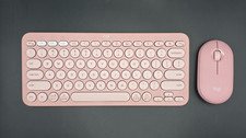 Logitech Pebble 2 Combo, Bluetooth Keyboard and Mouse Slim, Quiet - Pink