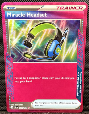 Miracle Headset 183/191 Ace Spec Holo - SV08 - Surging Sparks - NM - Pokémon TCG
