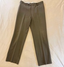 Brooks Brothers 1818 Madison Pants Mens 35x30 Wool Dress Trousers Olive Formal
