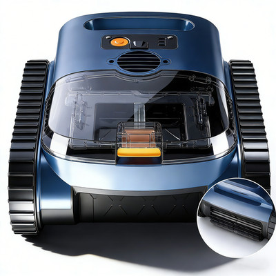 Cordless Robotic Pool Cleaner, 180Min Runtime, Dual  Motors, 7800mAh Batter