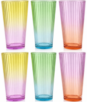 6 TrinkgläSer Bunt GläSer Set WassergläSer Wasserglas Trinkglas Farbig 470Ml