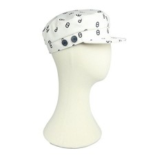 HERMES Vauban Chaine d'Ancre Newsboy Cap Hat 58cm Cotton Polyurethane White