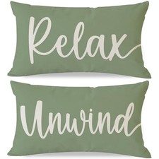 Decorative Throw Pillow Covers 12x20 Inch Set 20" x 12" Pack of 2 Sage Green