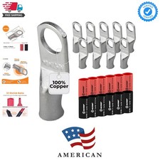10pcs - 8 Awg - 5/16" Stud - Battery Lugs - Ring Terminal Connectors  with 1...