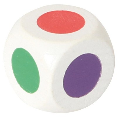Bartl 104676 Farbwürfel 20 mm weiß mit Farbpunkten in 6 verschiedenen Farben NEU