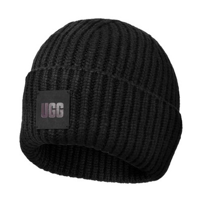 UGG Women's Chunky Rib Knit Warm Winter Beanie Hat, Black, One
