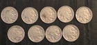 1936 US Buffalo Nickels Indian Head (Lot of 9), 5c, Five Cents, Rare
