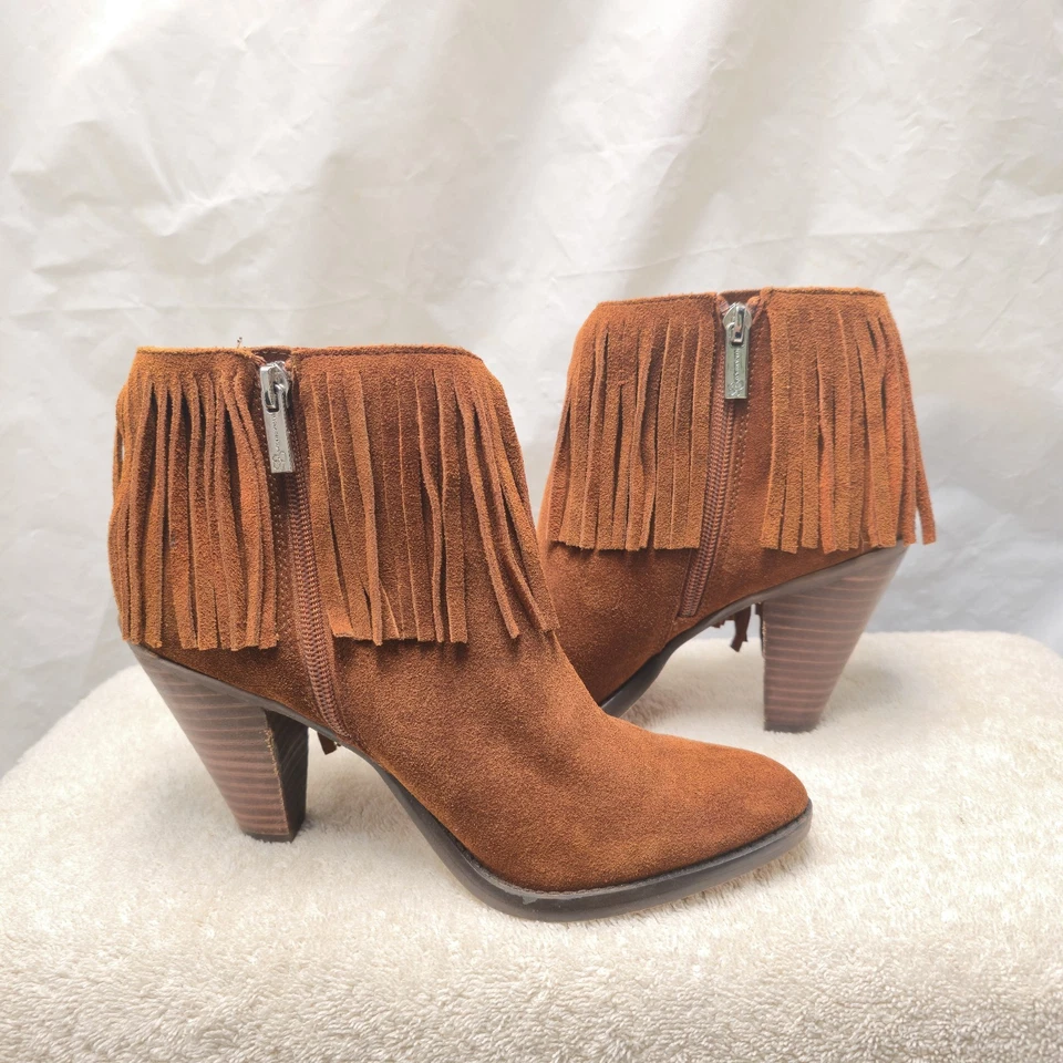 Botas occidentales Jessica Simpson para mujer joyas canela flecos, 7M Foto 3 de 4