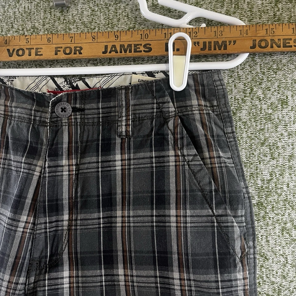 Pantalones Cortos Juveniles Unionbay 12 Negros a Cuadros Carga Streetwear Urbano Y2K Informal Foto 3 de 4