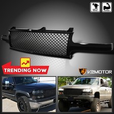 Fits 1999-2002 Chevy Silverado 1500 2000-2006 Tahoe Suburban Black Mesh Grille