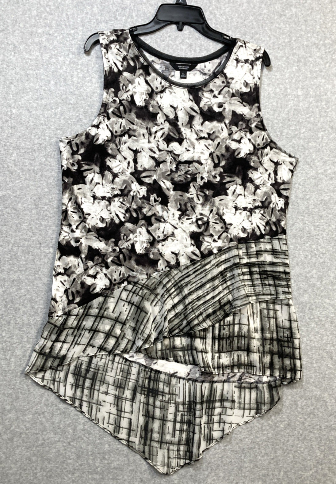 SIMPLY VERA VERA WANG NWT tank top size XL asymmetrical hem SEE PHOTOS