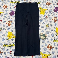 NOS Vintage 70s Comfort Action Talon Navy Trousers Pants 34x30 1970s