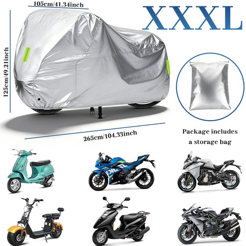 Motorcycle Cover with Lock Holes - Waterproof 190T Outdoor All Season Protection