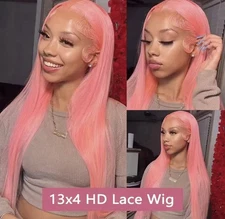 38 Inch Pink Bone Straight Wig 13x6 Hd Lace Frontal Wig Brazilian 100%Human Hair