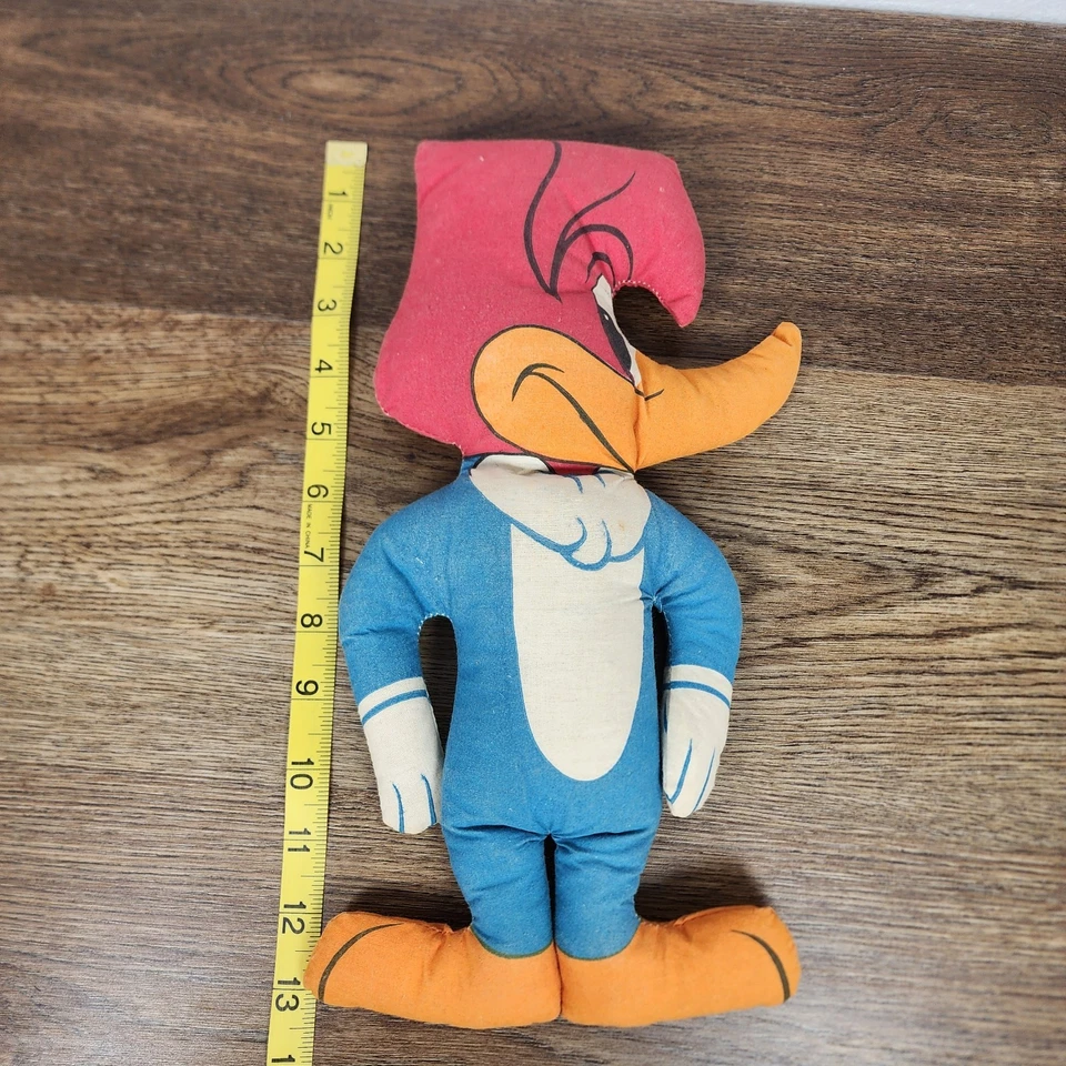 Vintage 1960s Woody Woodpecker Plush Doll 13” Walter Lantz RARE Collectible - Image 3 of 4