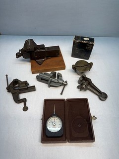 Vintage Large Tool Lot Vises/Rulers/Weights/Etc.