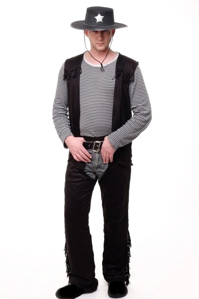 Disfraz Disfraz De Hombre Oeste Vaquero Gunslinger Sheriff L081 Talla S/M L/XL - Imagen 1 de 1