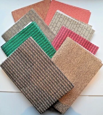 Dolls House Wallpapers for Exterior Roof & Walls (51cm x 76cm). 1:16 Scale - Image 1 of 4