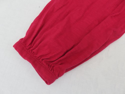 BLUSA TOP 100% ALGODÓN MANGA LARGA ROSA MAGENTA SUELO CON BORDADO AZUL MARINO UK 12 - Imagen 13 de 17