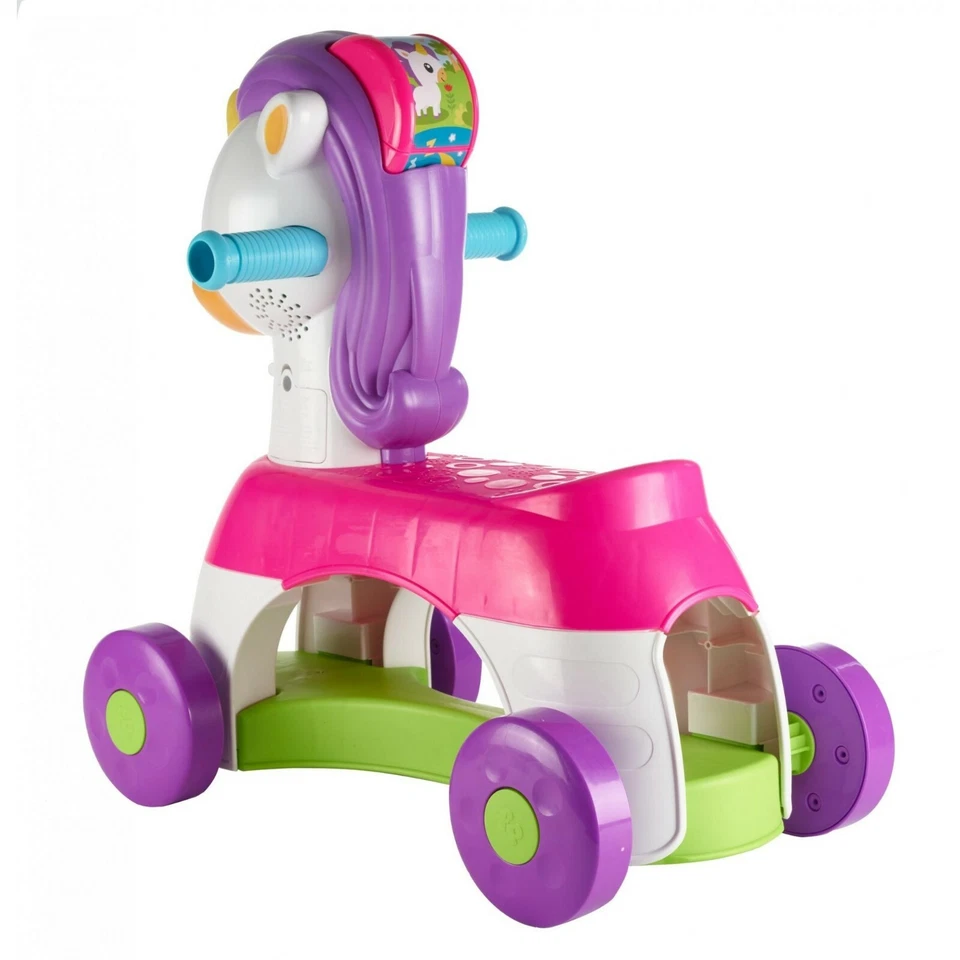 Fisher-Price Rollin' Tunes Unicornio Niño Pequeño Montar con Frases y Sonidos Musicales NUEVO Foto 4 de 4