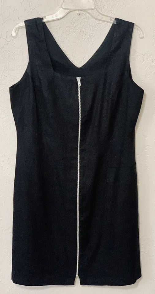 Vestido Vaina Vintage Carole Little Lino Completamente Forrado Con Cremallera Frontal Talla 14 Foto 3 de 4