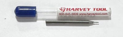 Harvey Tool 0.025'' Carbide End Mill, 2 Flute, .005'' Radius USA Made