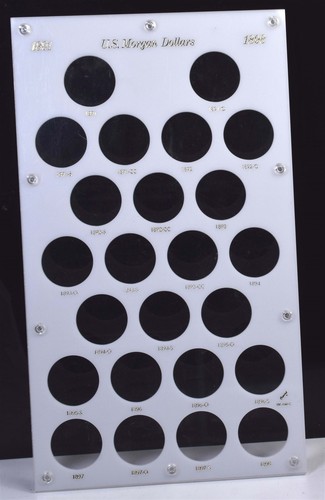 Capital Holder U.S. Morgan Dollars 1891-1898 Holds 24 Coins BV-100C White