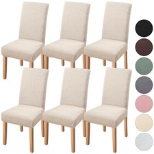 Juego de 6 fundas para sillas de comedor YISUN, fundas para sillas de jacquard elásticas Parsons Cha...