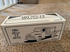 FIRST GEAR 1951 Ford F-6 Half Rack Stake Truck UNUSED in BOX Red Crown Gasoline