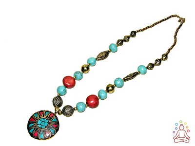 Très beau Collier style Tibétain - Bijoux Ethnique Fantaisie