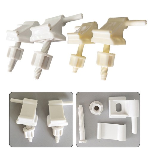 Convenient White Plastic Toilet Seat Hinge Replacement Kit For Fast