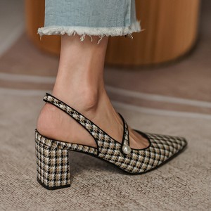 plaid slingback shoes
