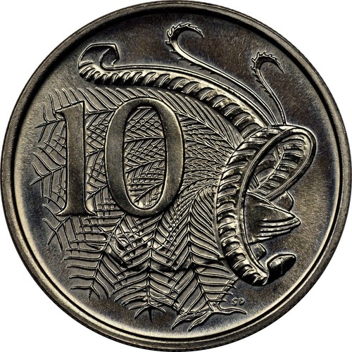 1975 AUSTRALIAN 10 CENT COIN - CHOICE/UNC from MINT SET - Suit PCGS⭐️ - Picture 2 of 3