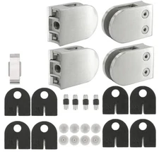 Stainless Steel 1-5/8″ Round Back Glass Clamp for 3/8″ or 1/2″ Glass Thick - 4pc