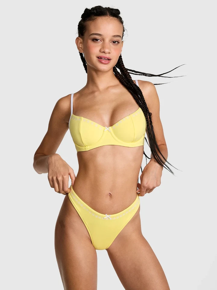 Frankies 粉色比基尼 Buttercup 比基尼上衣和月亮湾丁字裤底部 2 件 XL — 第 3/4 张图片