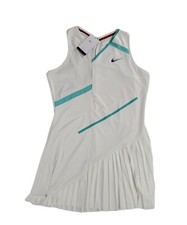 Nike Court Tennis Dress Dri-Fit Pleated Ruffle White Women's Size Large New