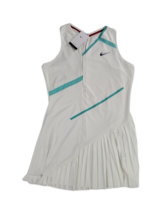 Nike Court Tennis Dress Dri-Fit Pleated Ruffle White Women's Size