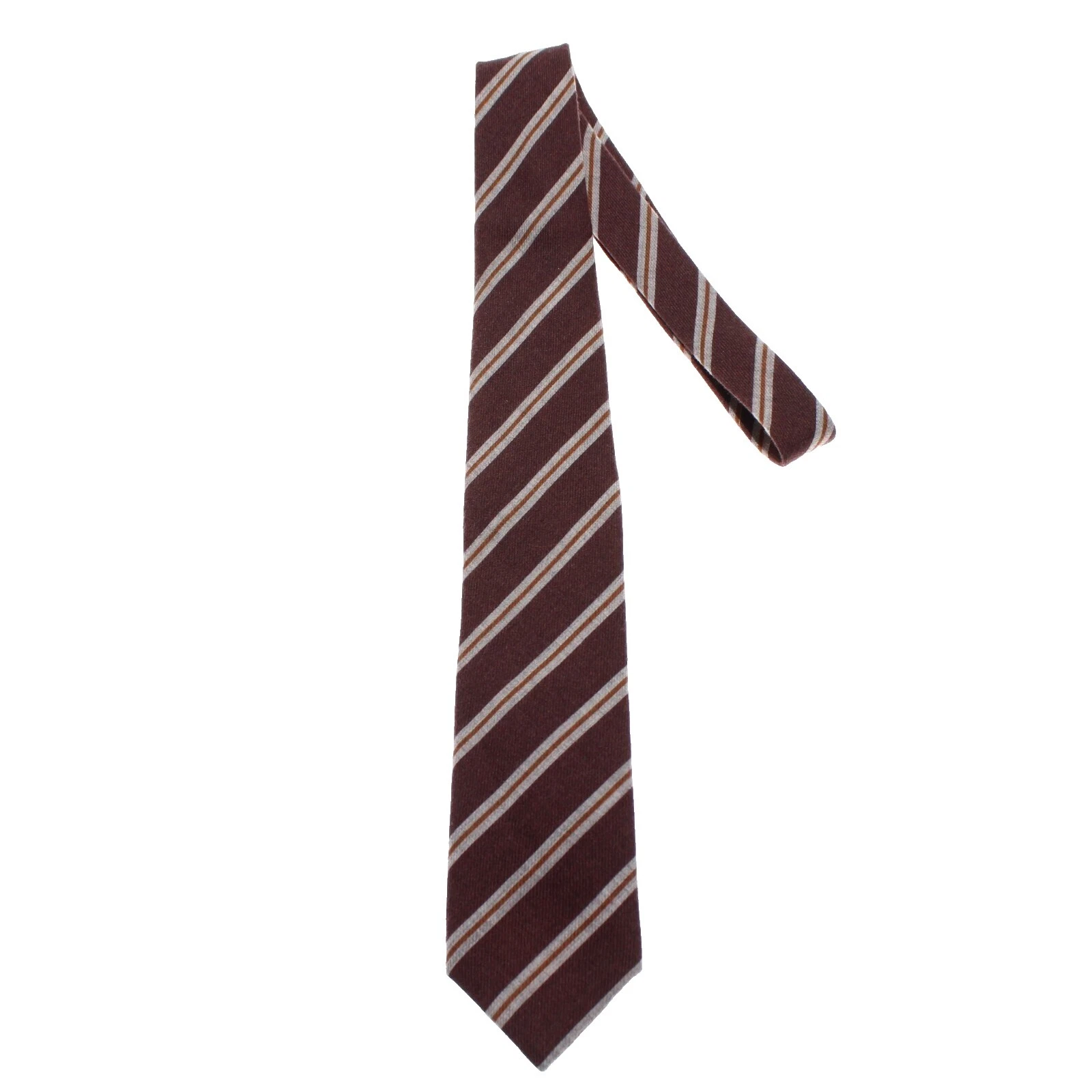 Brown Striped 100% Wool Ties for Men