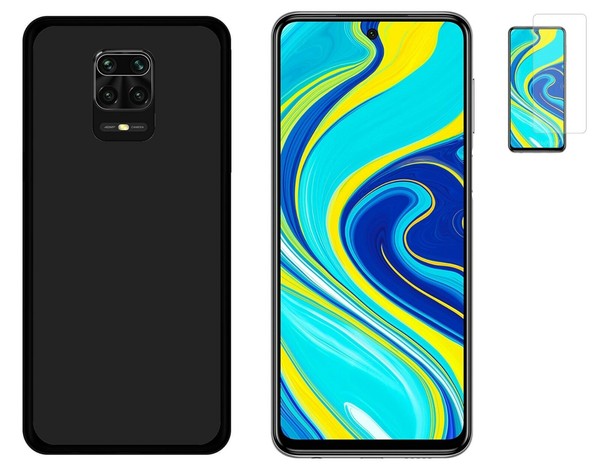 Funda Xiaomi Redmi Note 9S / 9 PRO NEGRA TPU LISA SILICONA GEL + PROTECTOR