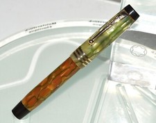 Parker Duofold Füllfederhalter, grün/braun, Perlmutt, 18k 750 Goldfeder 1925`s