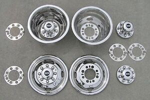 Ford E350 E450 Cutaway Van Chassis 16" 92-07 Stainless Dually Wheel Simulators