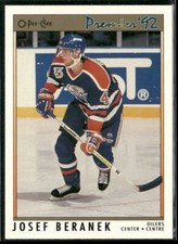 1991-92 O-Pee-Chee Premier #149 Josef Beranek Edmonton Oilers Rookie Hockey Card