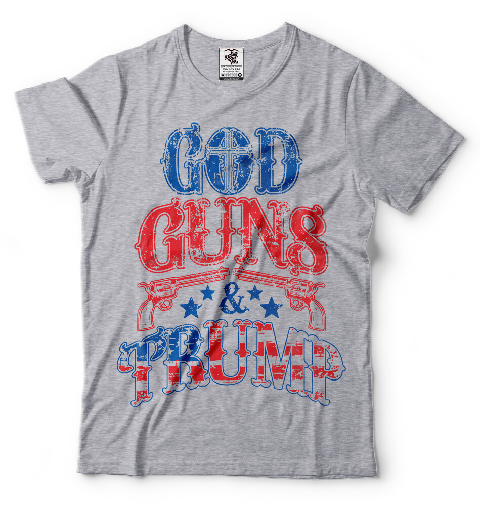 T-shirt God Guns And Trump USA - Thème Politique 2nd Amendement, America 2024 | Homme, 100% Coton